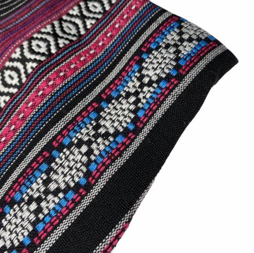 Woven Polyester - Striped Aztec - Black/White