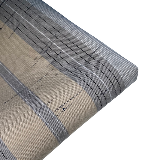 Sunbrella Striped Woven Upholstery - 48” - Grey/Beige/White/Black