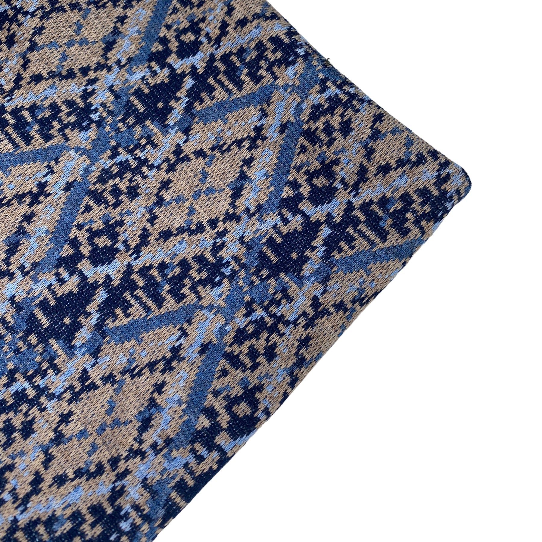 Patterned Polyester Knit - Argyle - Blue/Brown