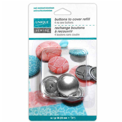 Buttons to Cover Refill - Size 36 - 23mm (7/8″) - 4 sets