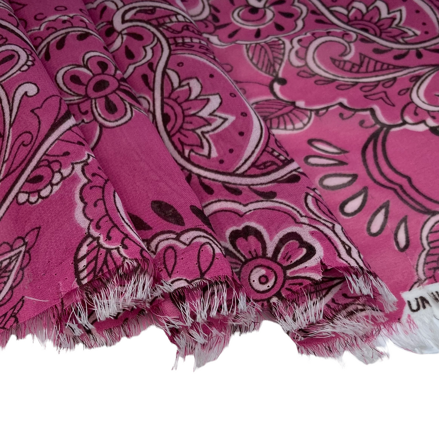 Paisley Polyester Chiffon - 60” - Pink