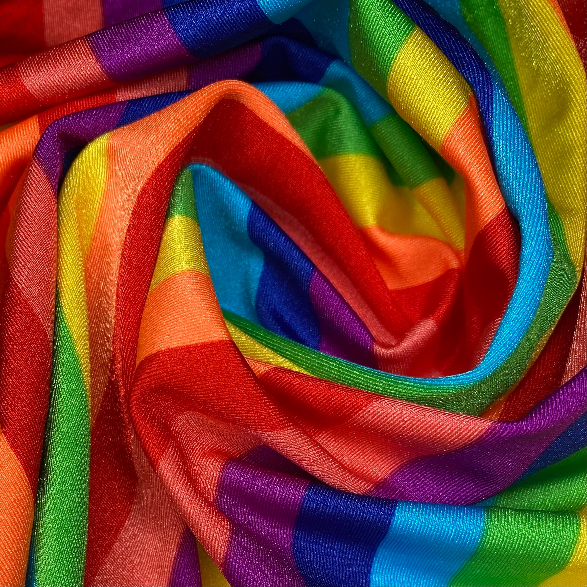Striped Nylon Spandex - Rainbow