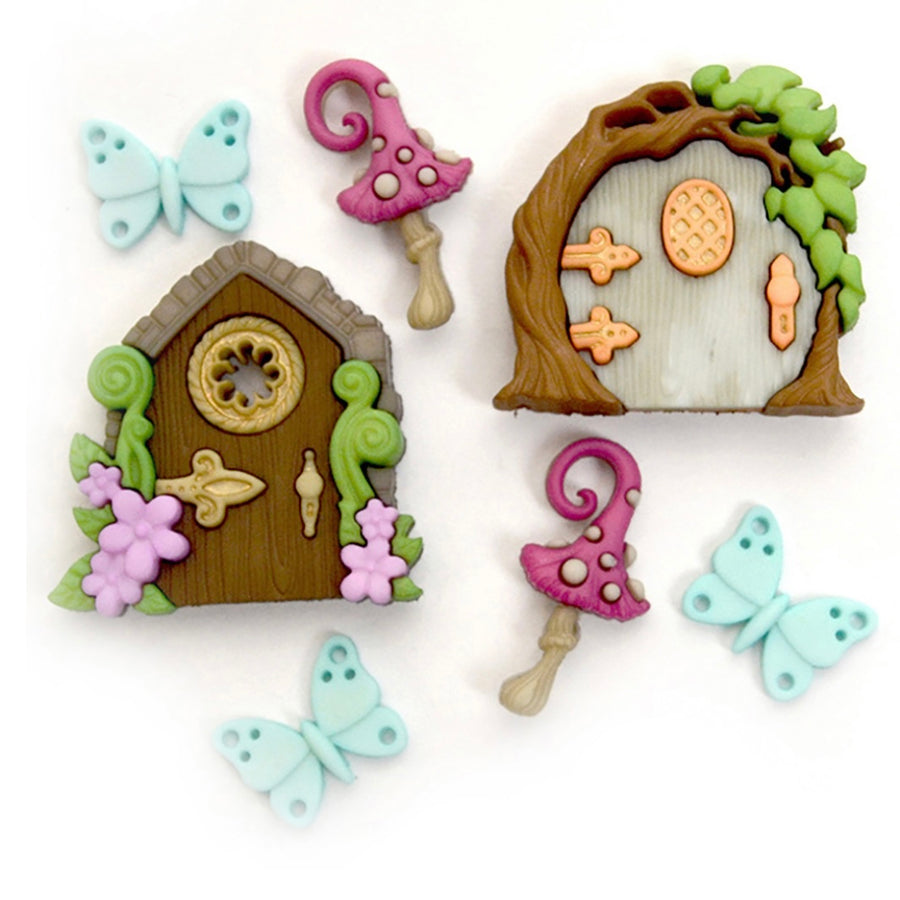Novelty Buttons - Believe In Fairies - 6 pcs