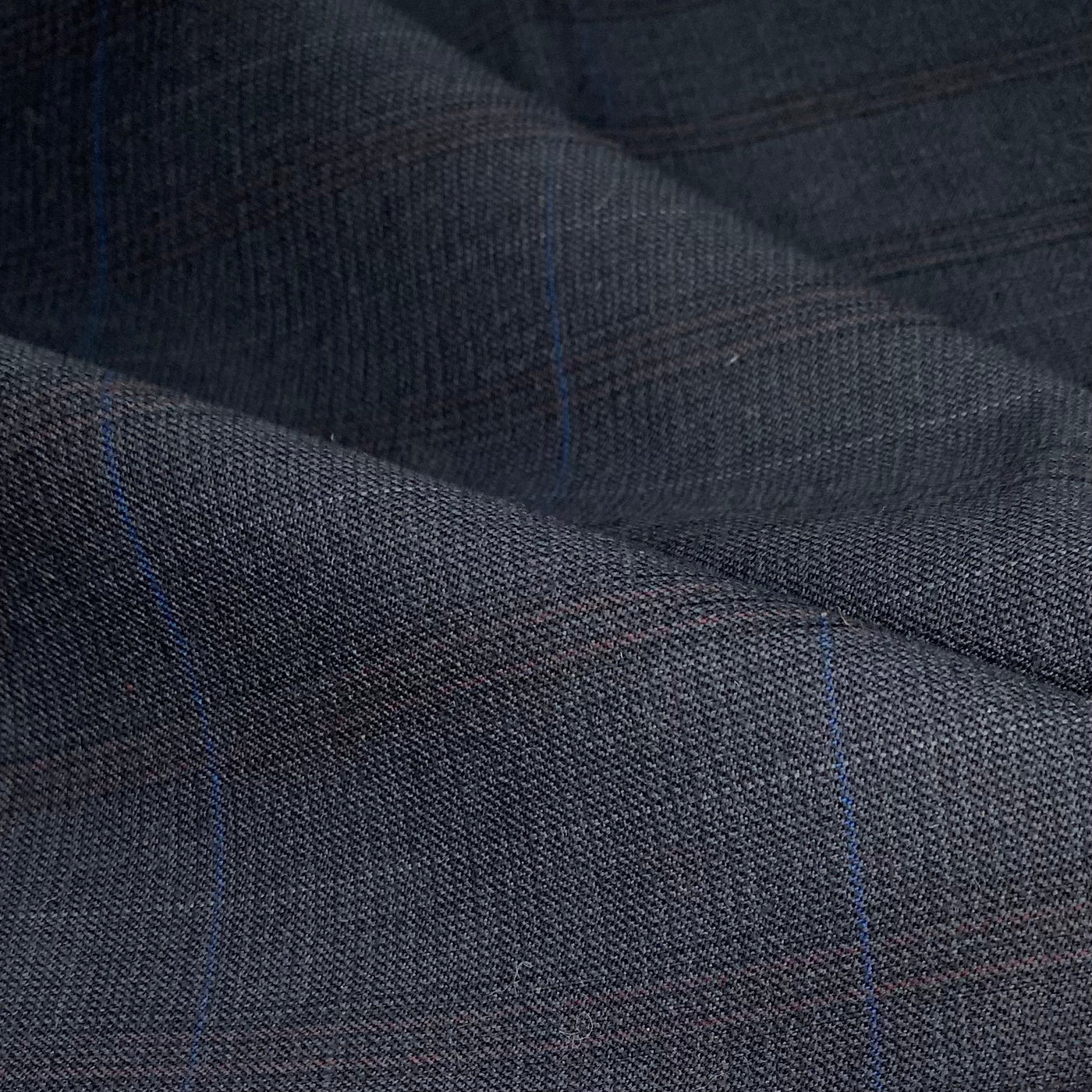 Plaid Wool Suiting - Grey/Blue
