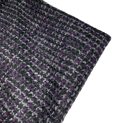 Wool Blend Coating - Remnant - Black/Purple/Grey