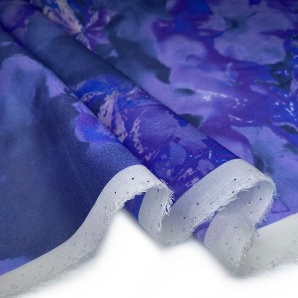 Floral Silk Chiffon - 58” - Purple