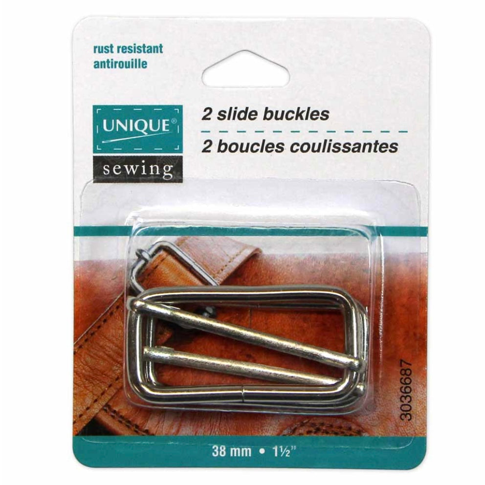 Metal Slide Buckle - 38mm (1 1/2″) - Gunmetal - 2 pcs