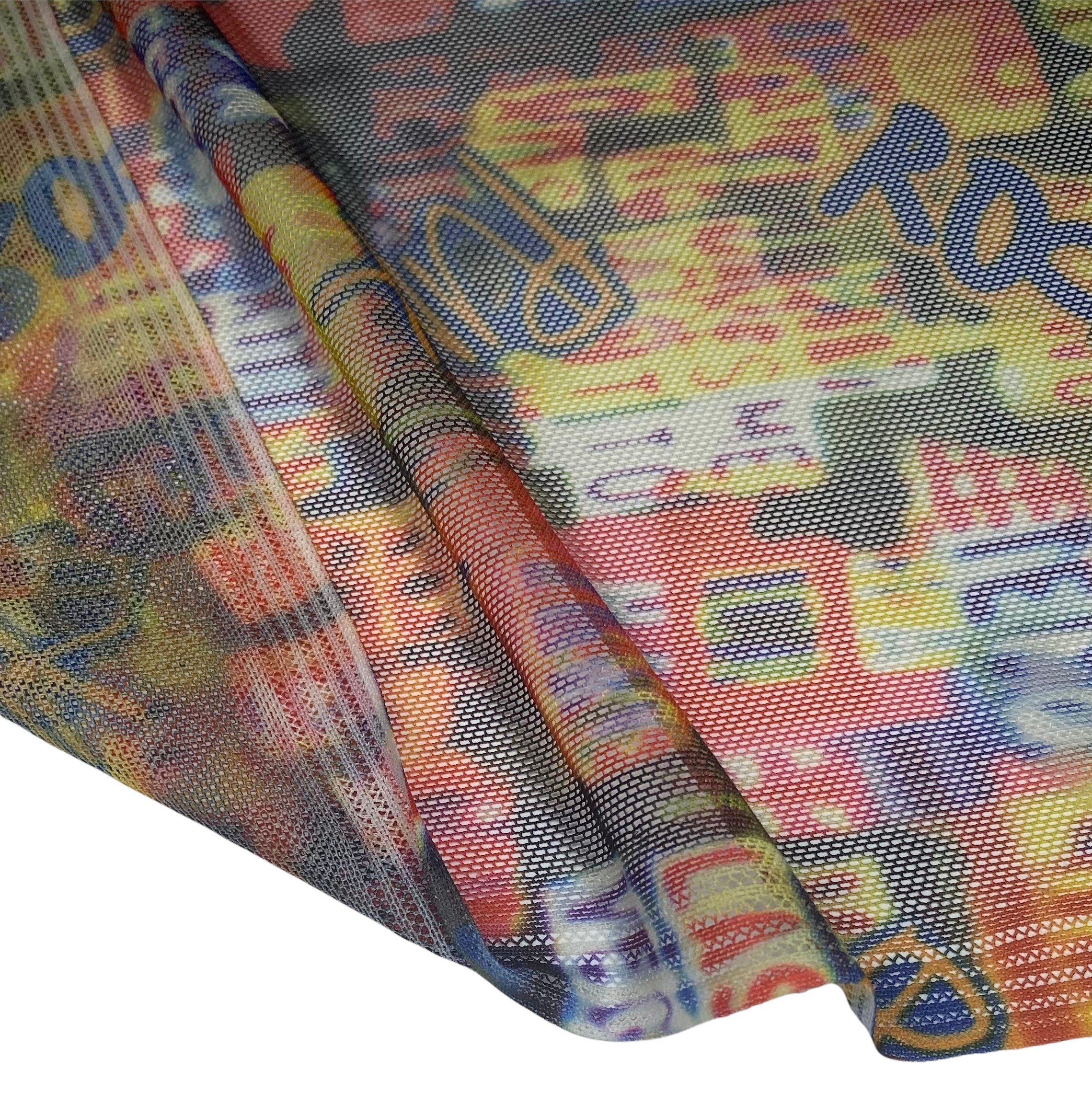 Printed Stretch Nylon Mesh - Punk Rock Print