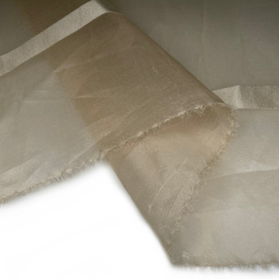 Striped Silk Organza - Beige