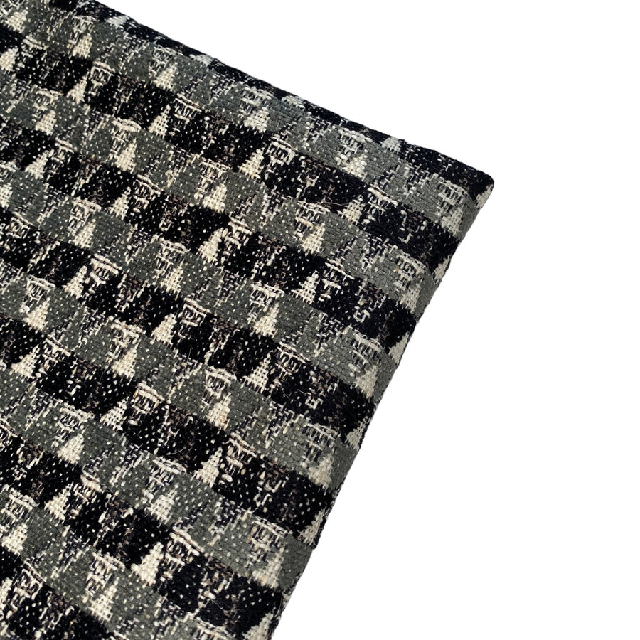 Patterned Upholstery - Designer Remnant - Grey/Black/Ivory