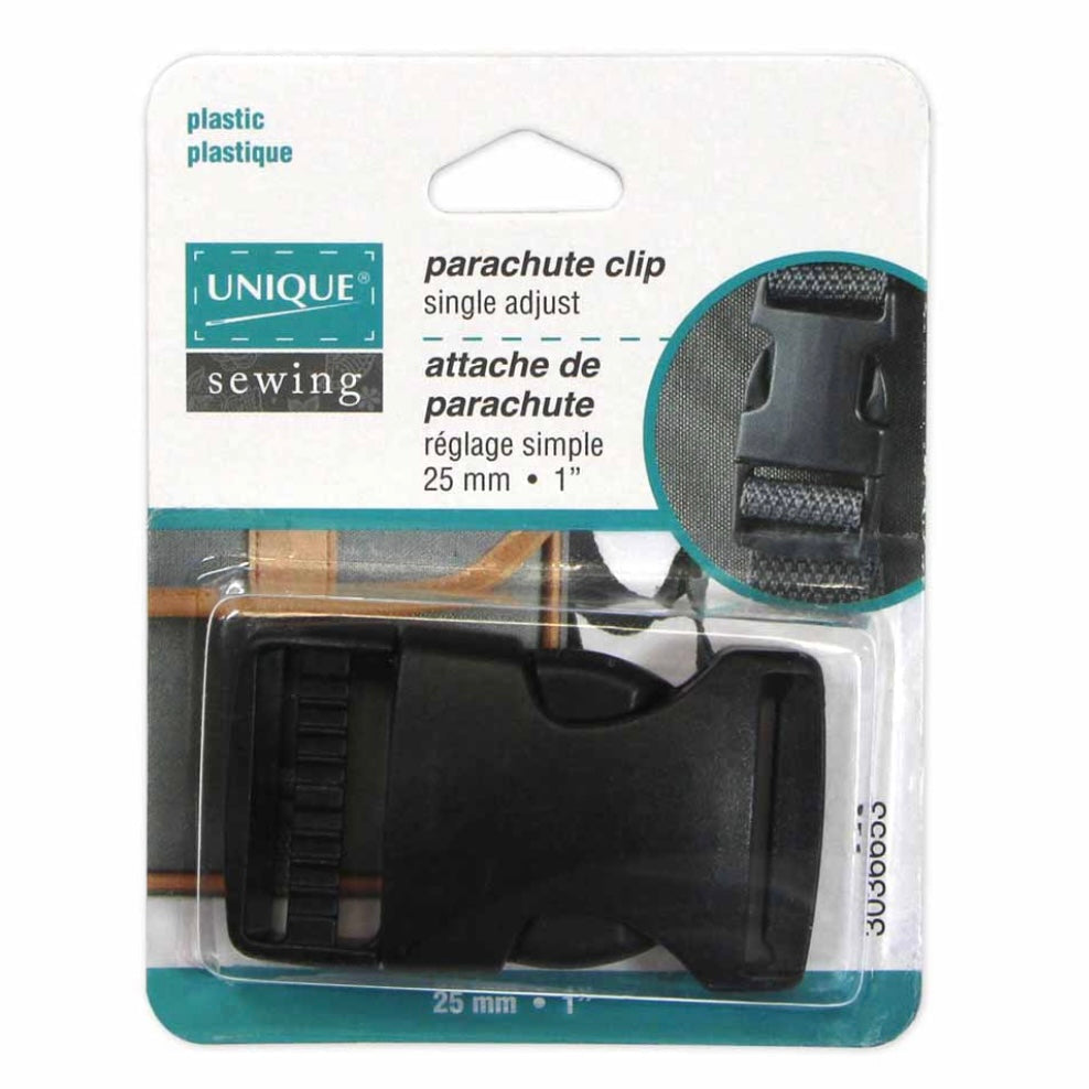 Single Adjust Parachute Buckle - Plastic - 50mm (2″) - Black