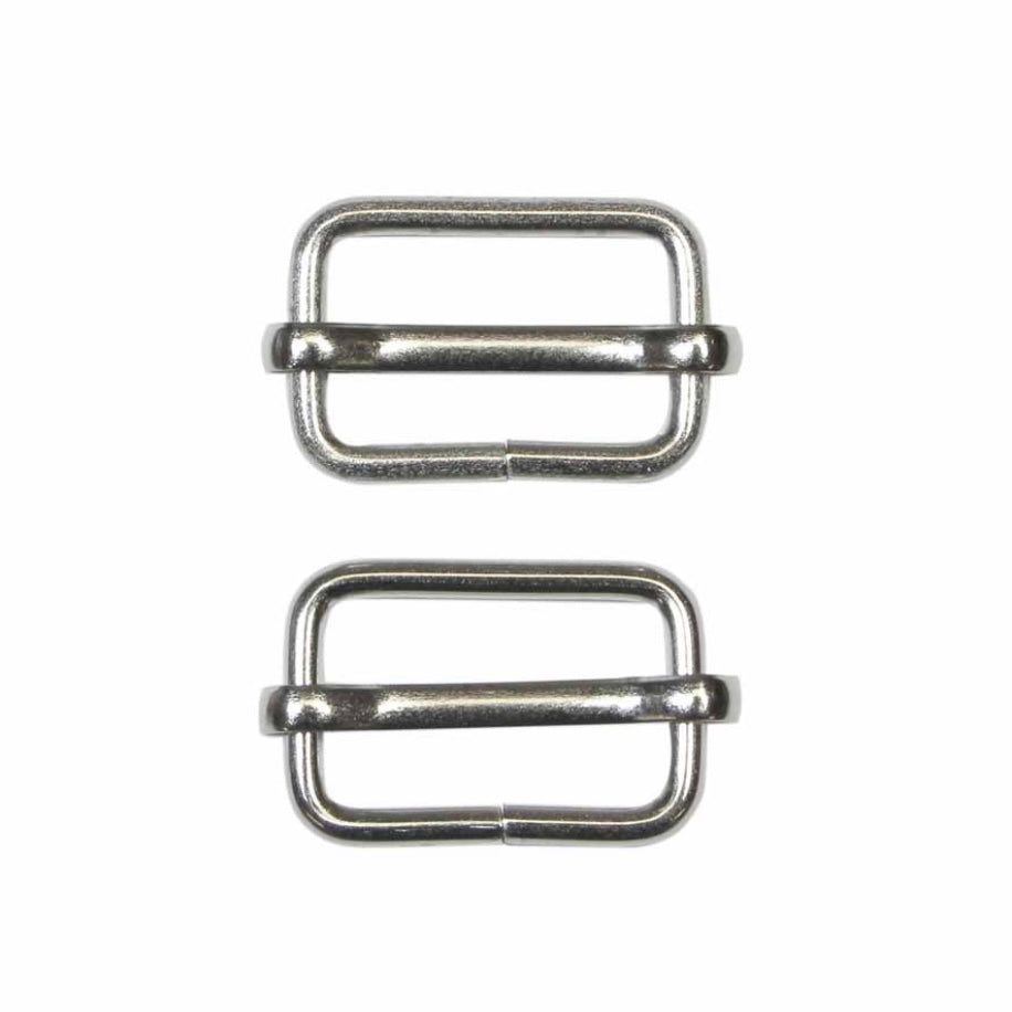 Metal Slide Buckle - 32mm (1 1/4″) - Silver - 2 pcs