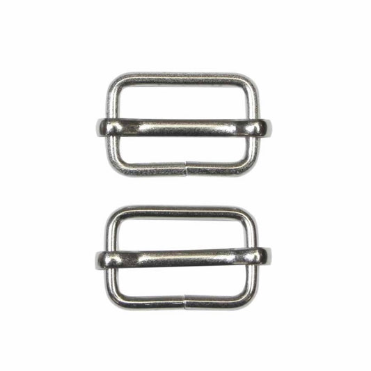 Metal Slide Buckle - 32mm (1 1/4″) - Silver - 2 pcs