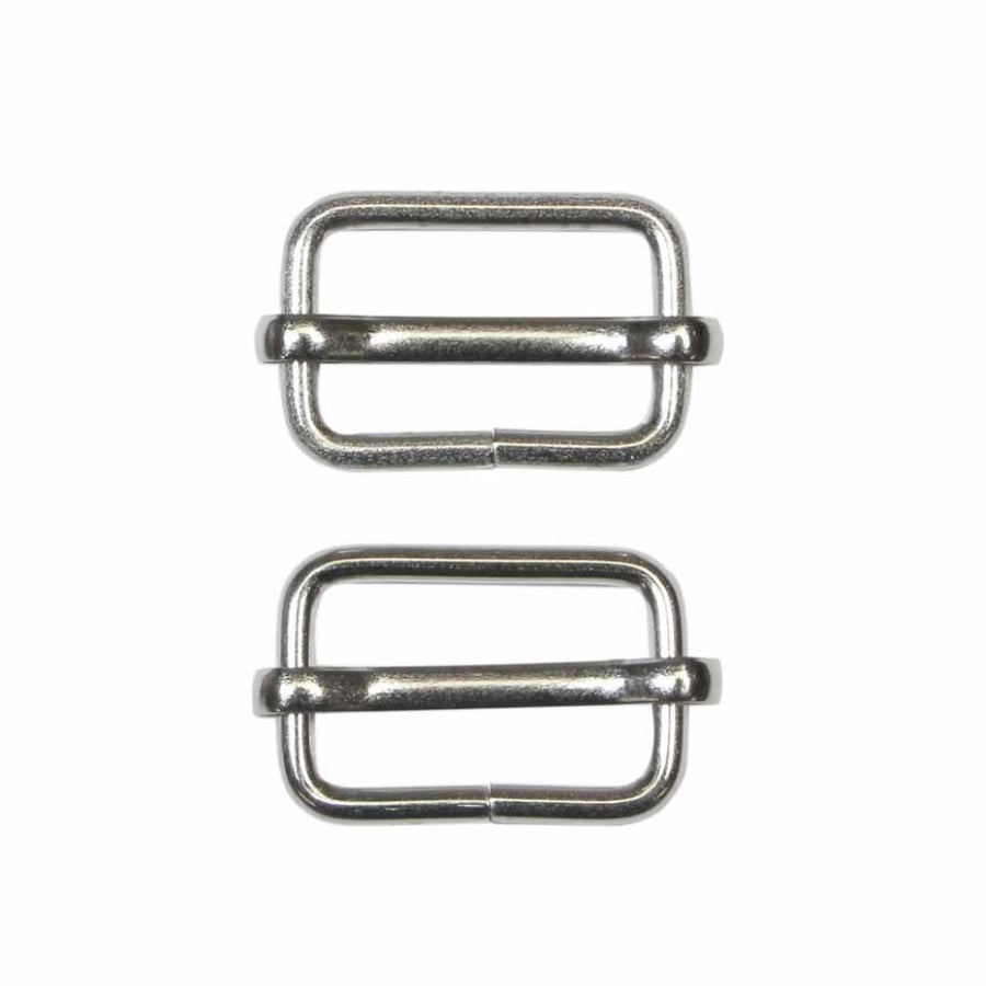 Metal Slide Buckle - 32mm (1 1/4″) - Silver - 2 pcs