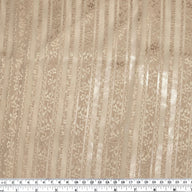 Floral Striped Silk Crinkled Chiffon - Beige