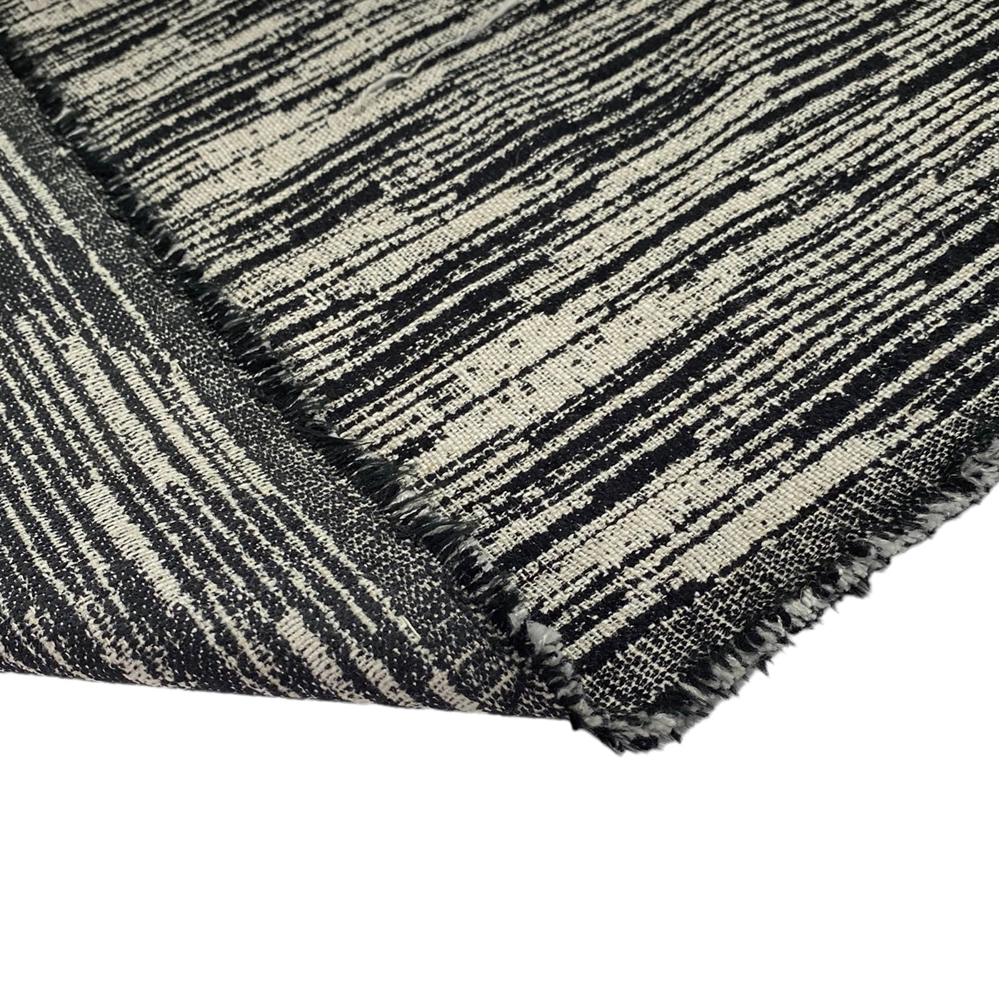 Patterned Upholstery - Designer Remnant - Black/Ivory