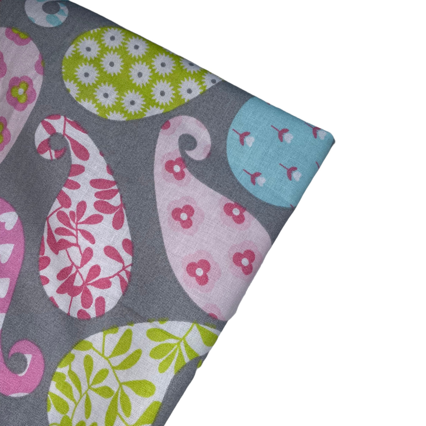 Quilting Cotton - Paisley - Grey