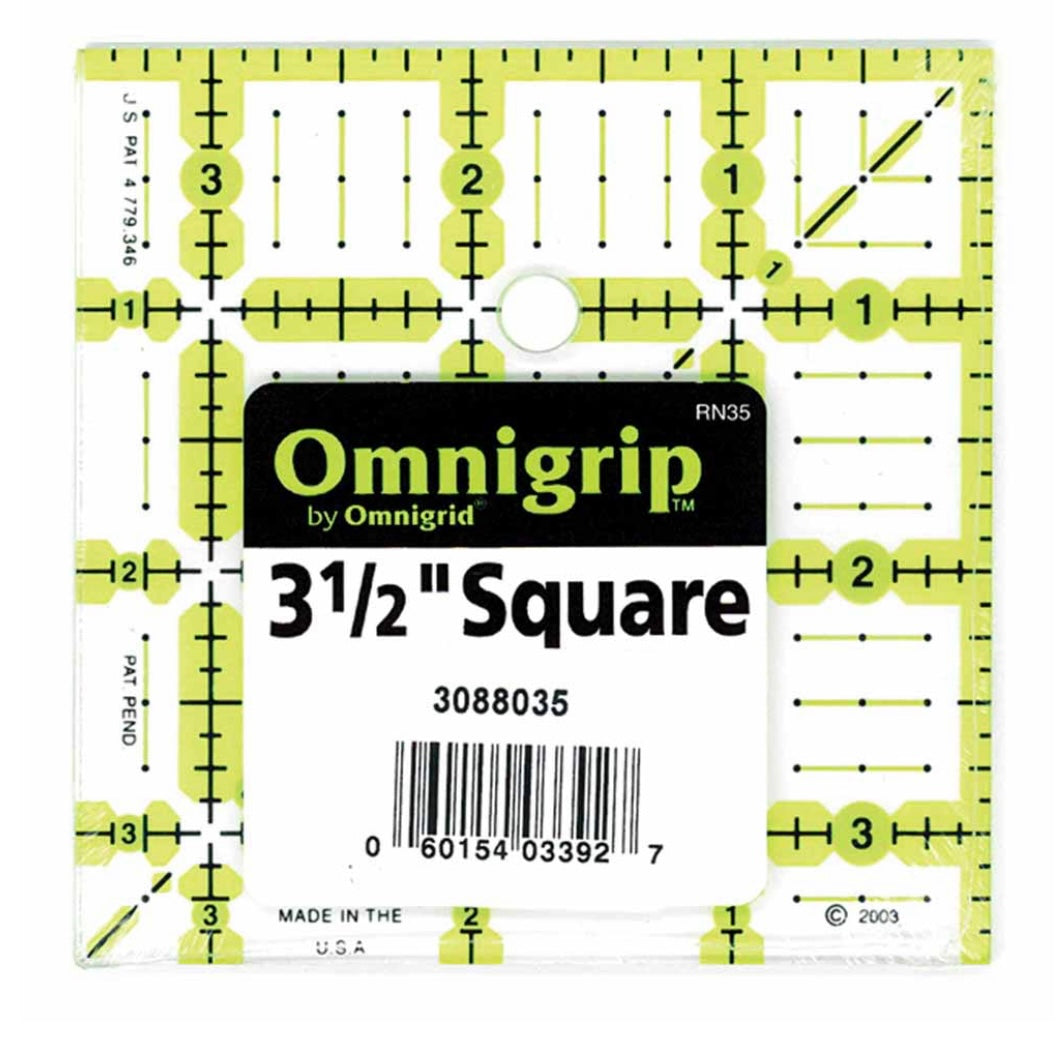 Non Slip Square Ruler - 3 1/2” x 3 1/2”