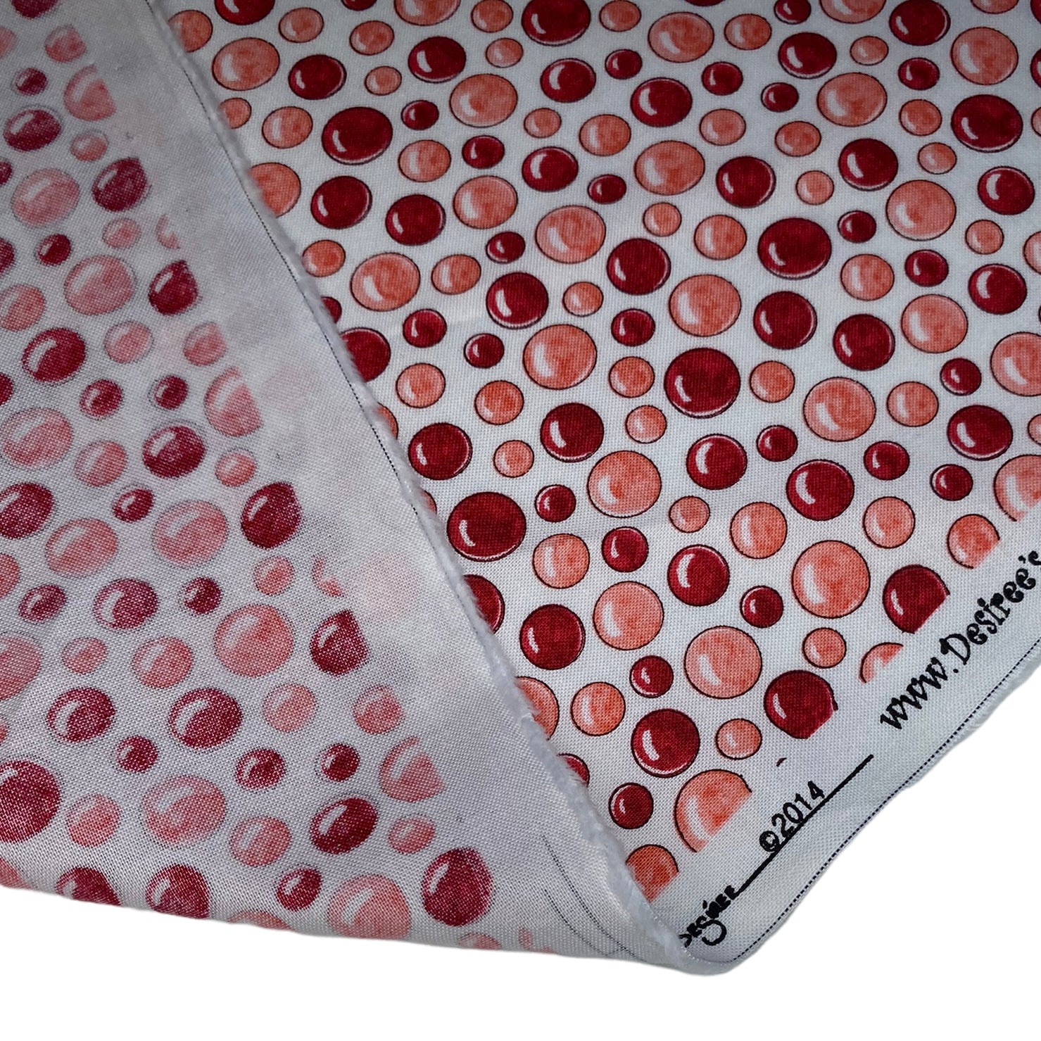 Quilting Cotton - Bubbles - 44” - White/Red/Pink