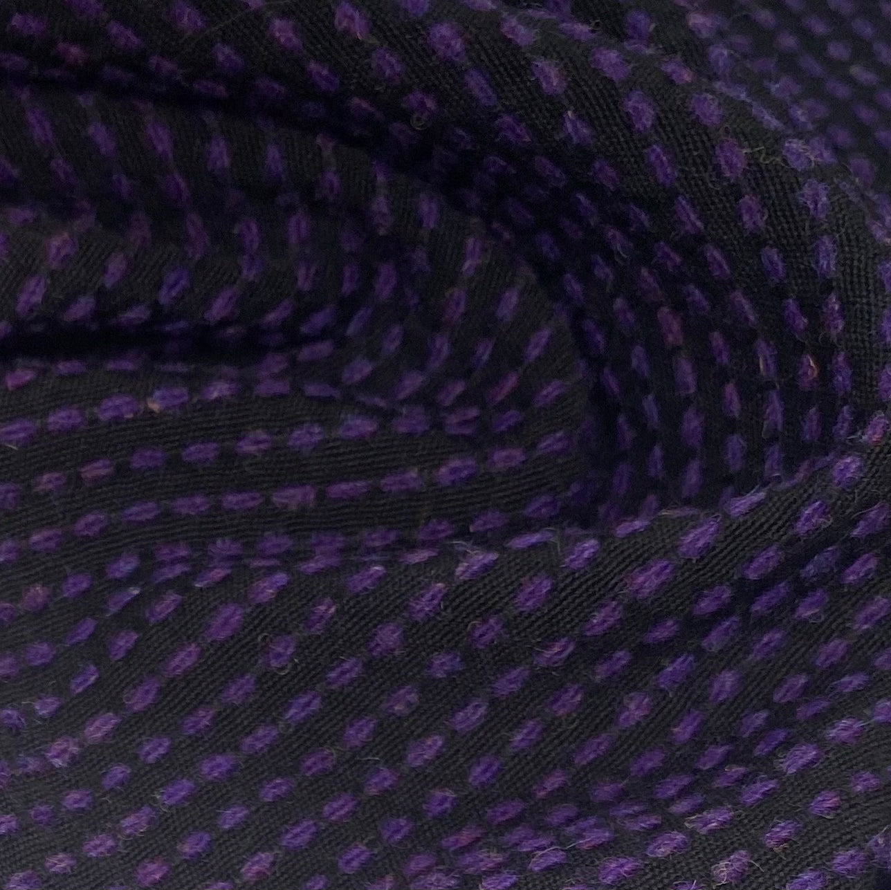 Woven Cotton/Wool Coating - Black/Purple