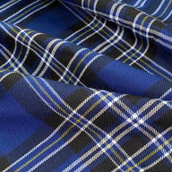 Plaid Wool Blend - Blue/Black/White/Yellow