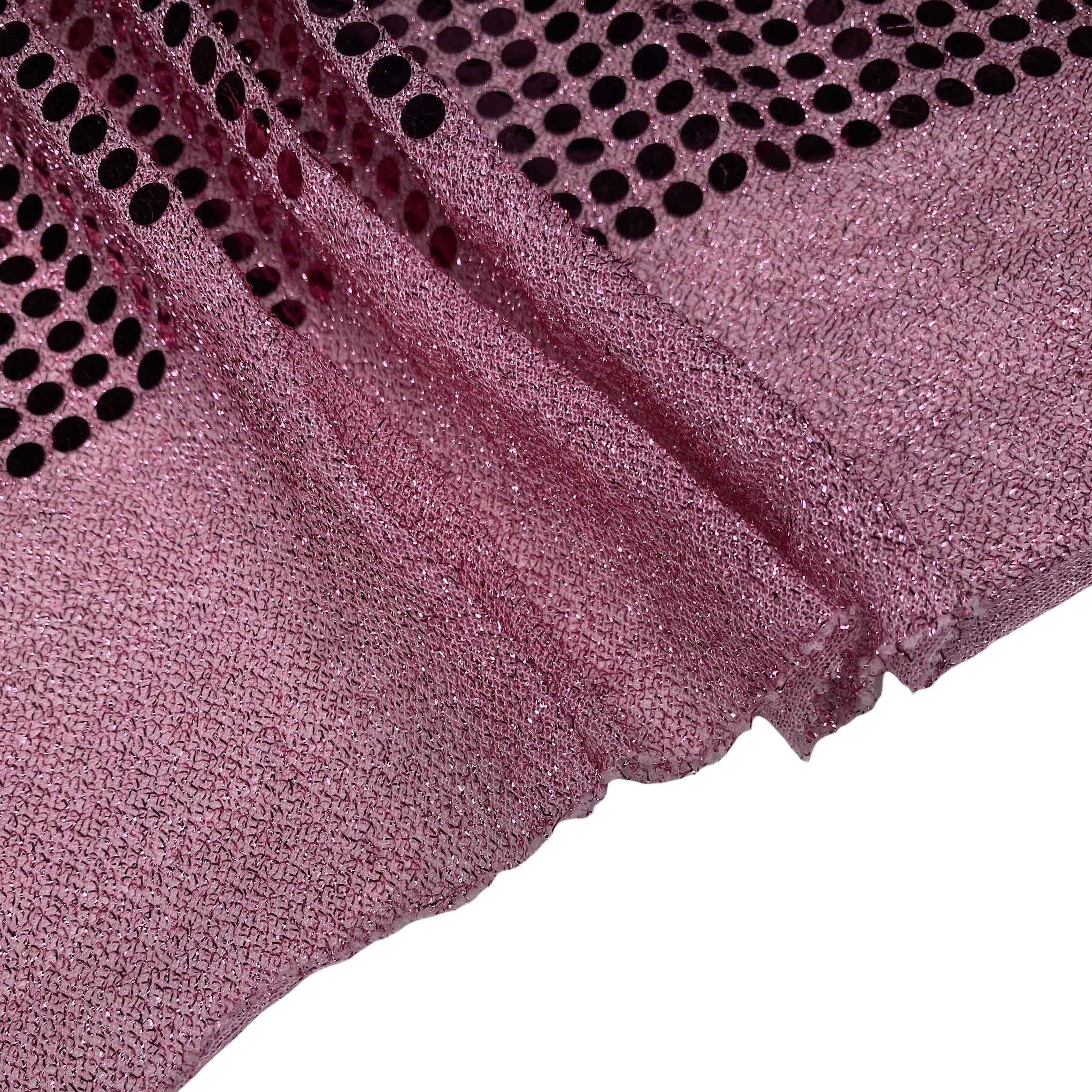 Faux Sequin Large Shiny Confetti Dot Knit - 46” - Pink