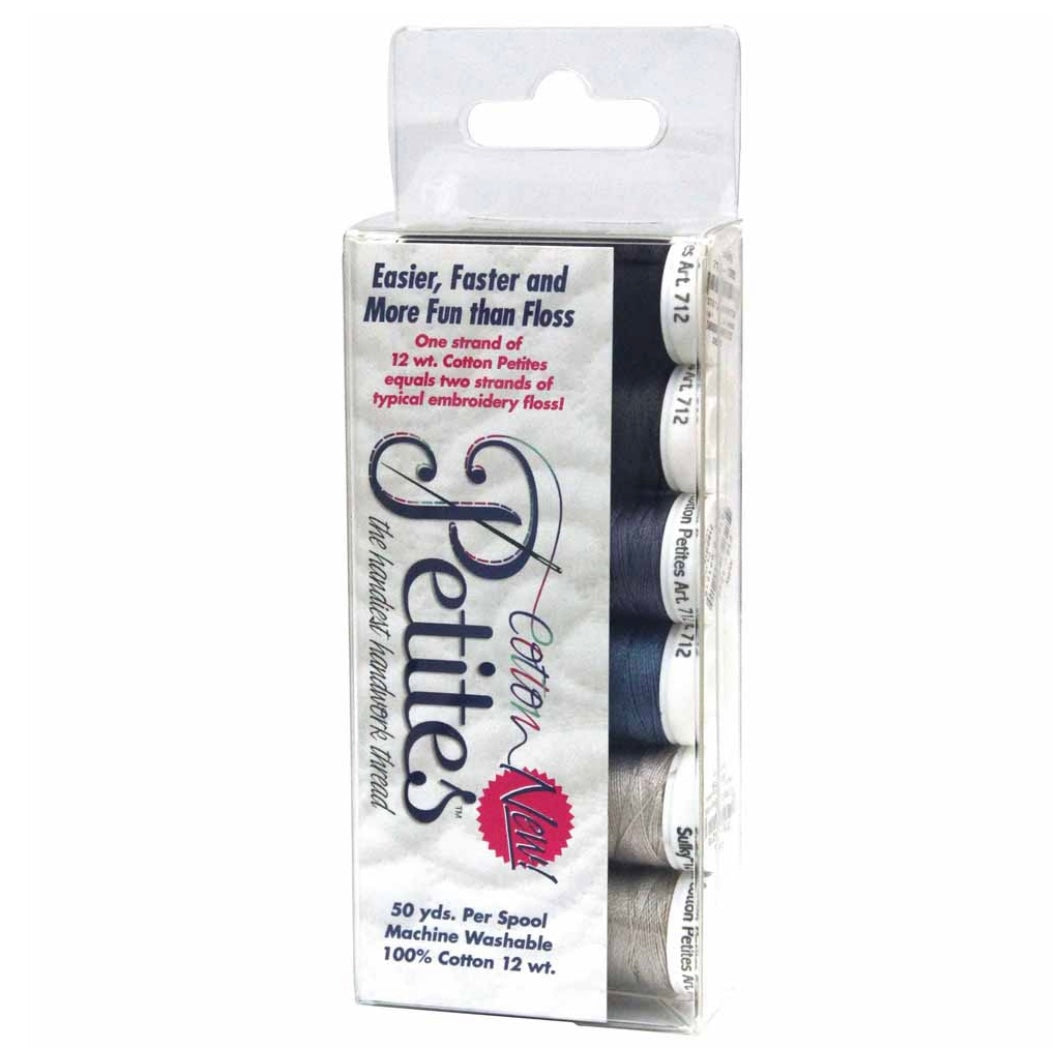 Cotton Thread Pack - Black/Grey - 6pc