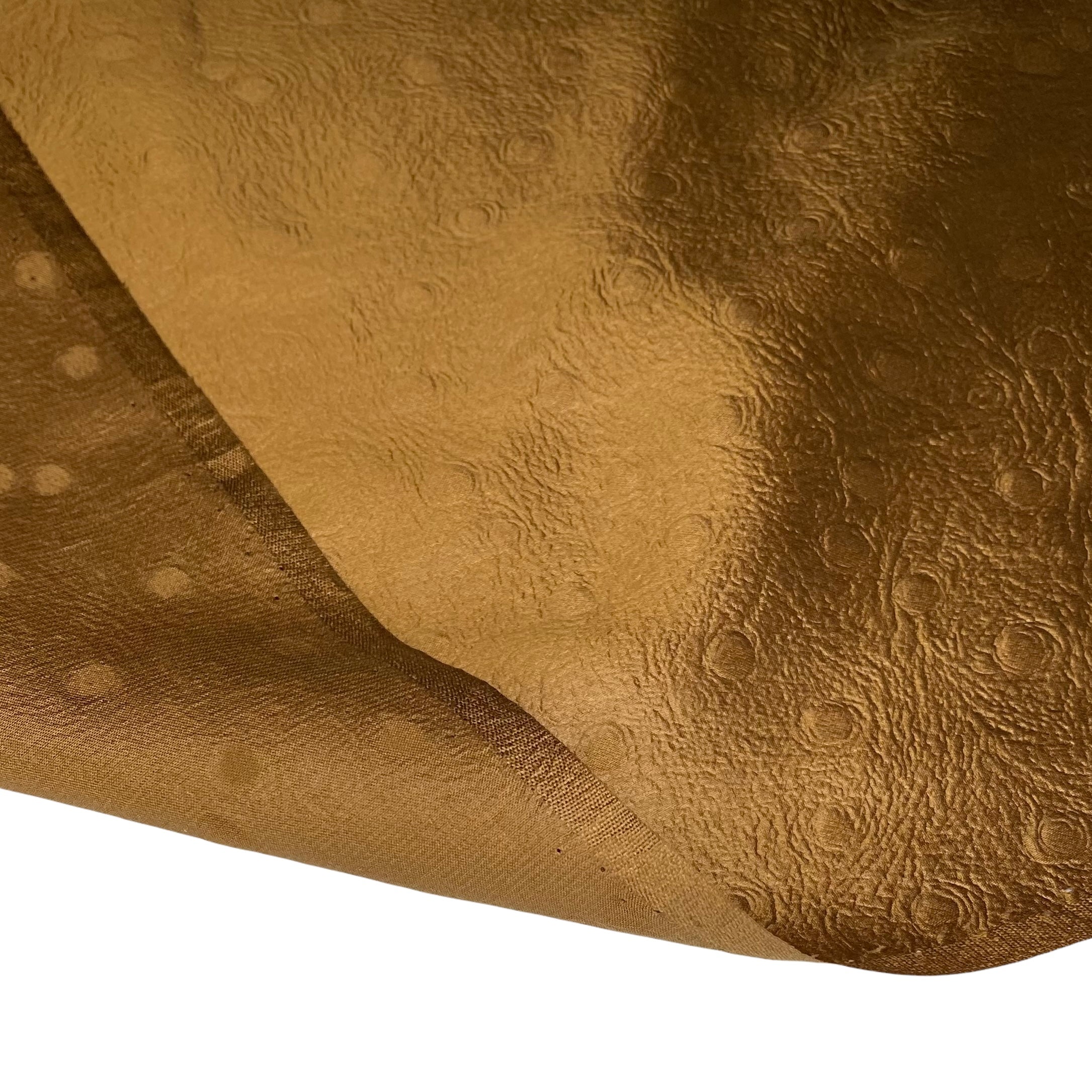 Ostrich Embossed Silk Satin - Bronze