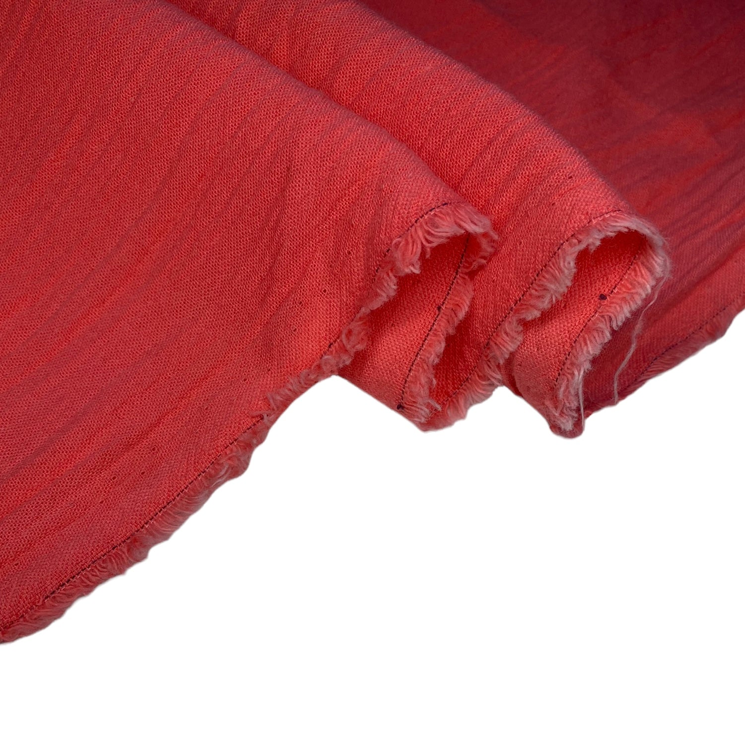 Crinkled Cotton - Coral Red