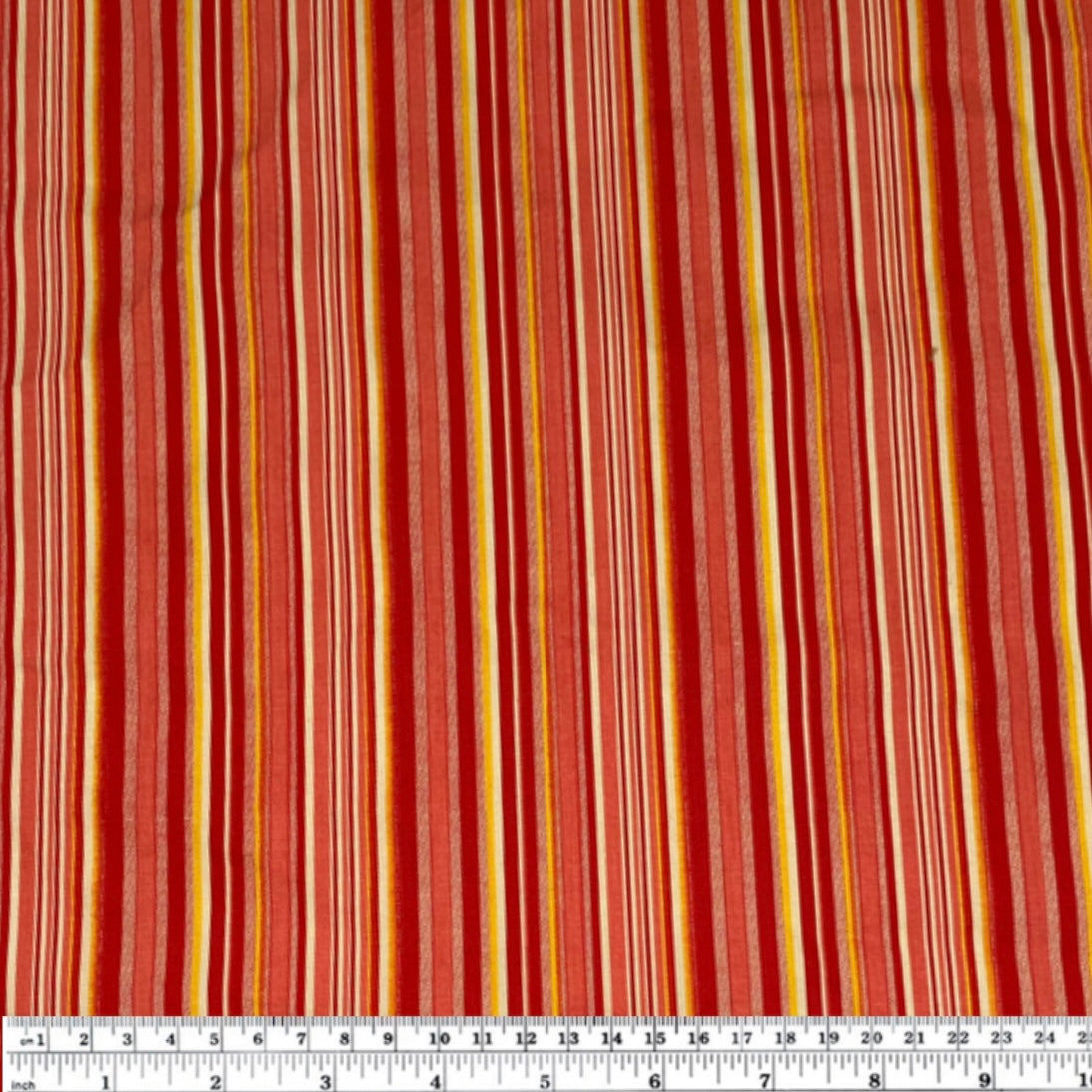 Striped Cotton - 42” - Red/Yellow