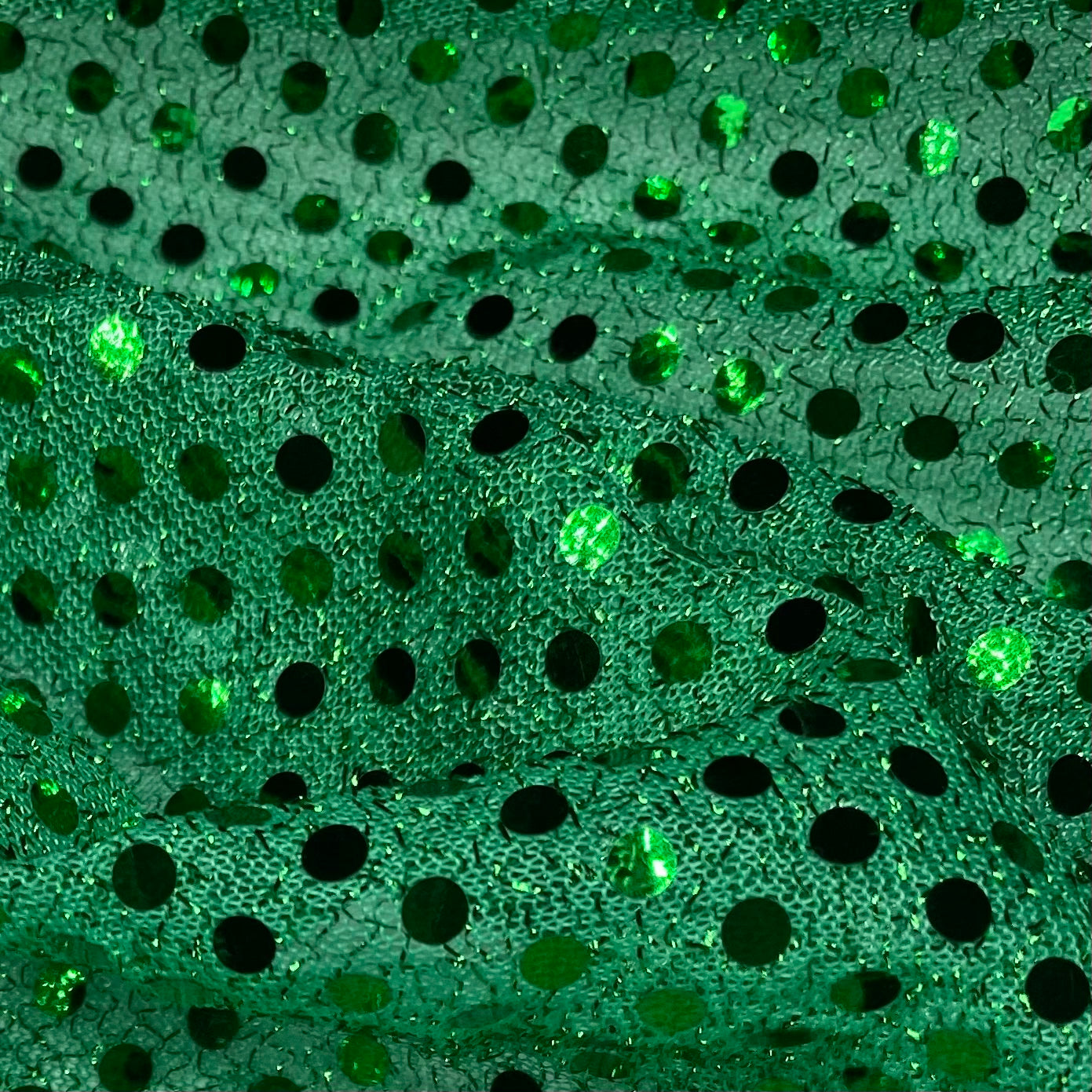 Faux Sequin Shiny Confetti Dot Knit - 44” - Green