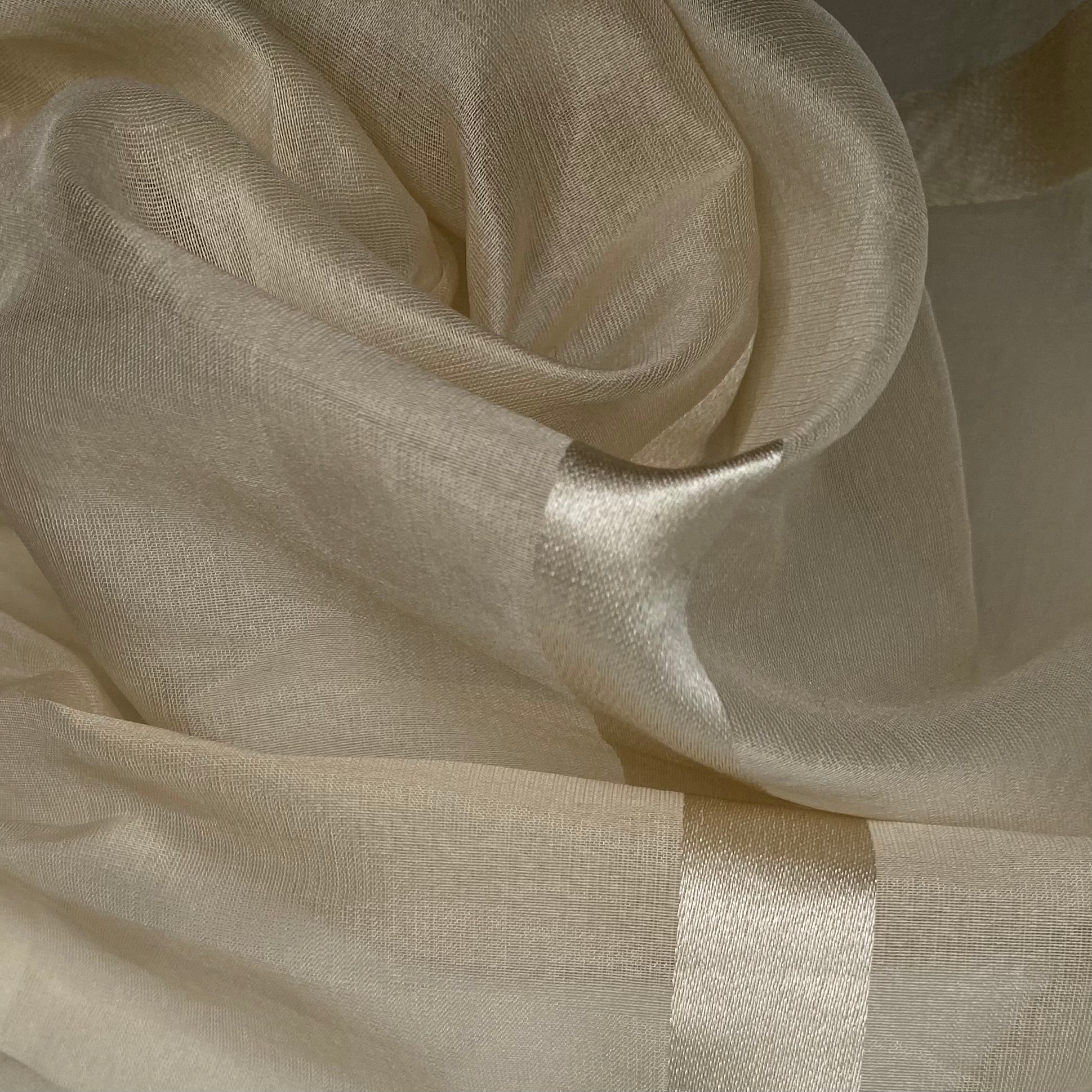 Striped Silk Organza - Beige