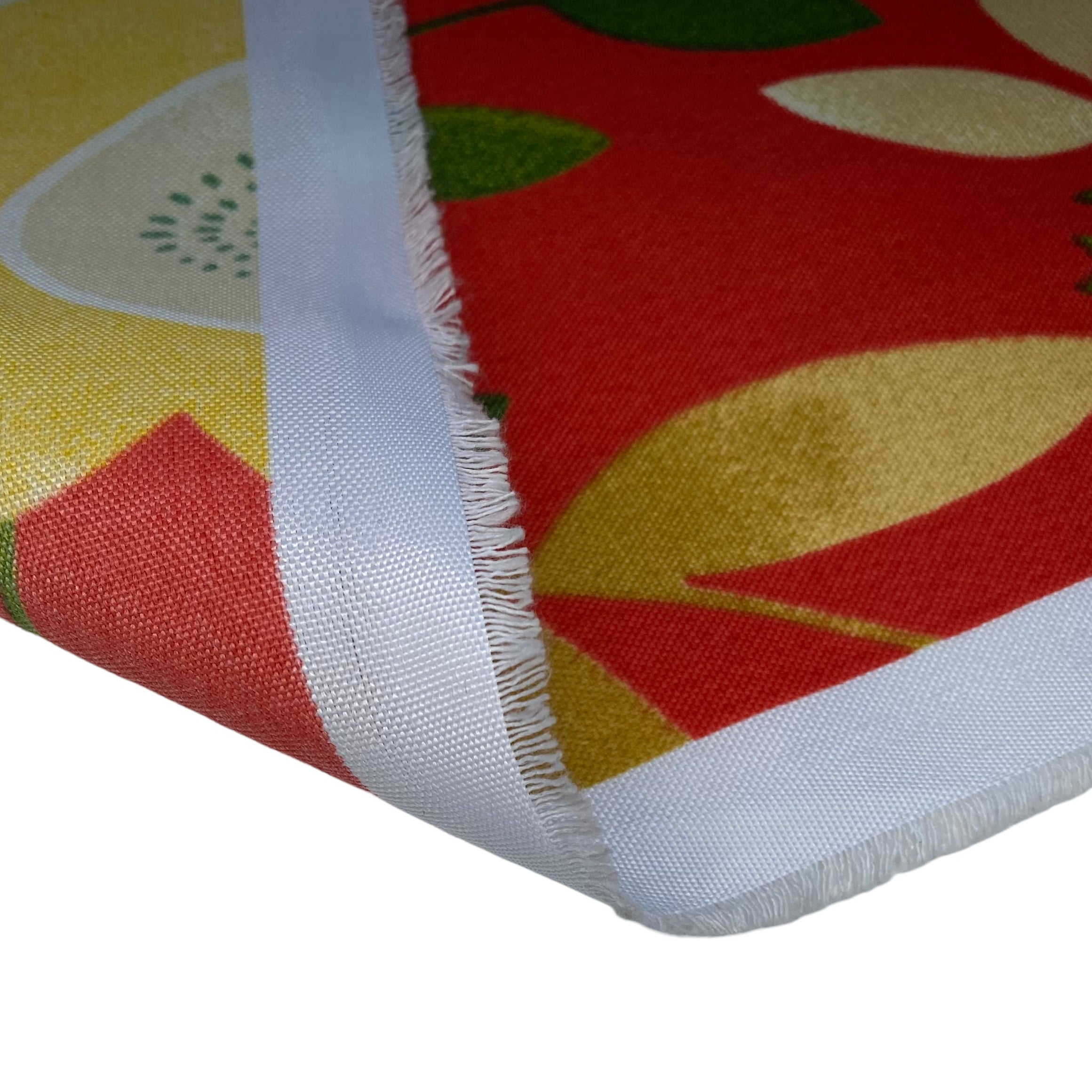 Floral Indoor/Outdoor Upholstery - 56” - Red/Yellow