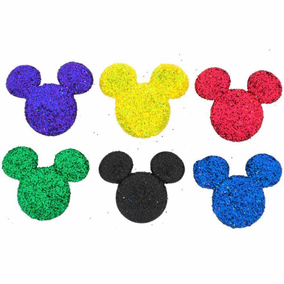 Novelty Buttons - Glitter Mickey - 6pcs