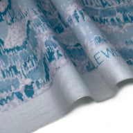 Printed Cotton Sateen - White/Blue