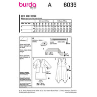 Dress Sewing Pattern - Burda Style 6036