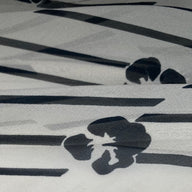 Floral Striped Silk Chiffon - Black/Off White