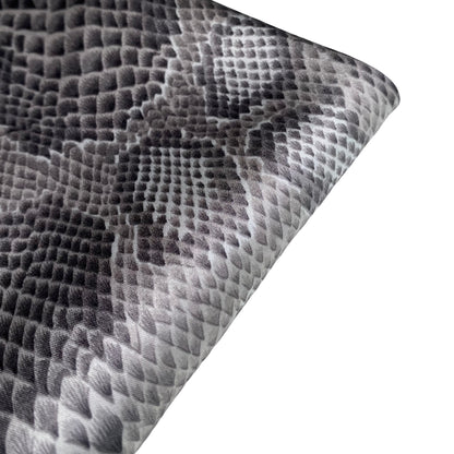 Printed Stretch Silk Charmeuse - Snake - Grey