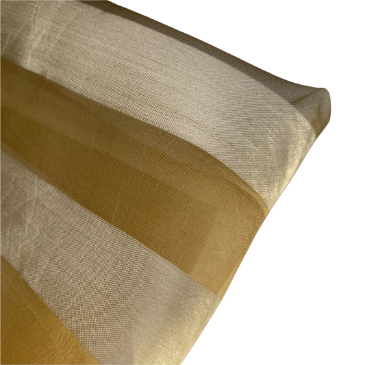 Striped Silk Organza - 44” - Gold