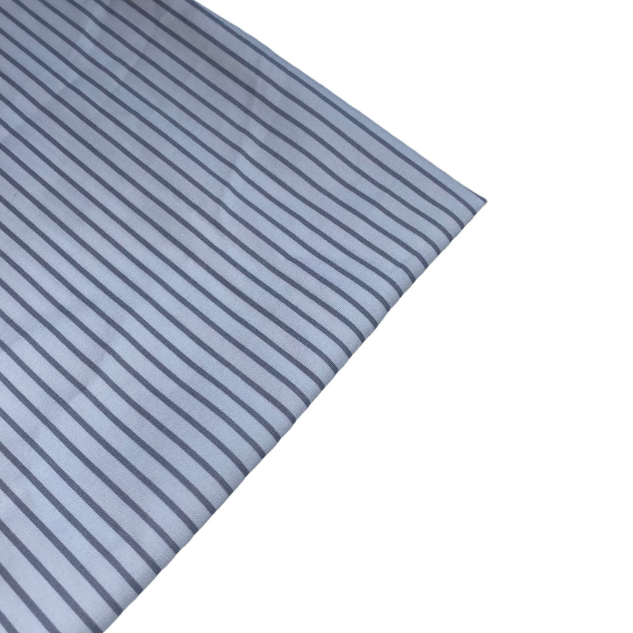 Striped Printed Cotton - White/Grey