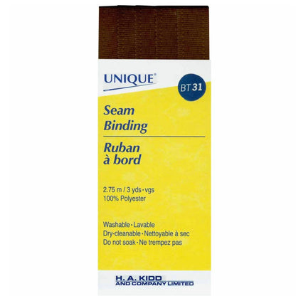 Seam Binding 14mm x 2.75m - Brown