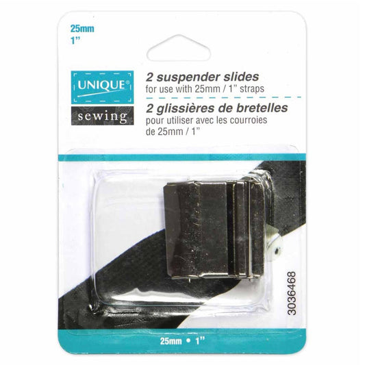 Suspender Slides - 25mm (1”) - Silver - 2pcs
