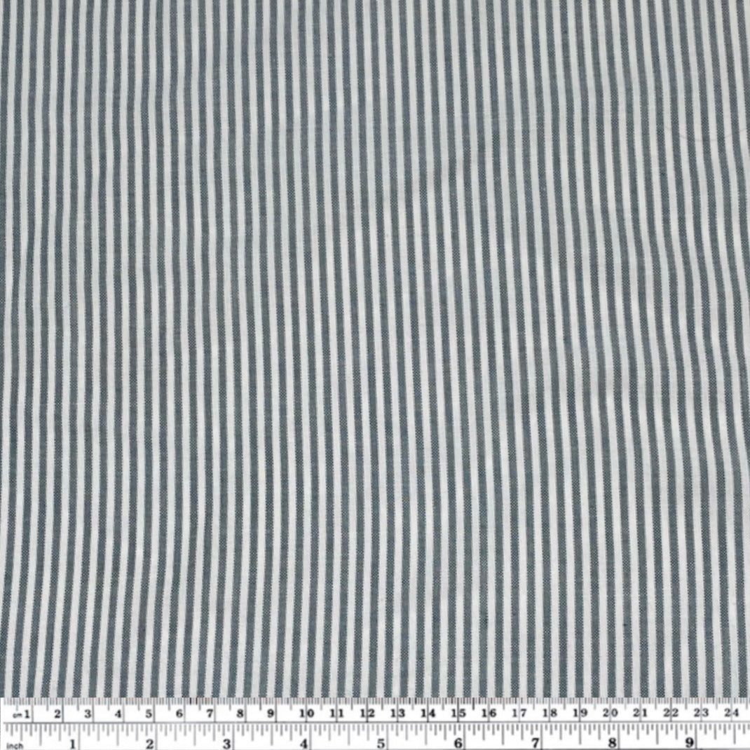 Striped Cotton - 62” - White/Green
