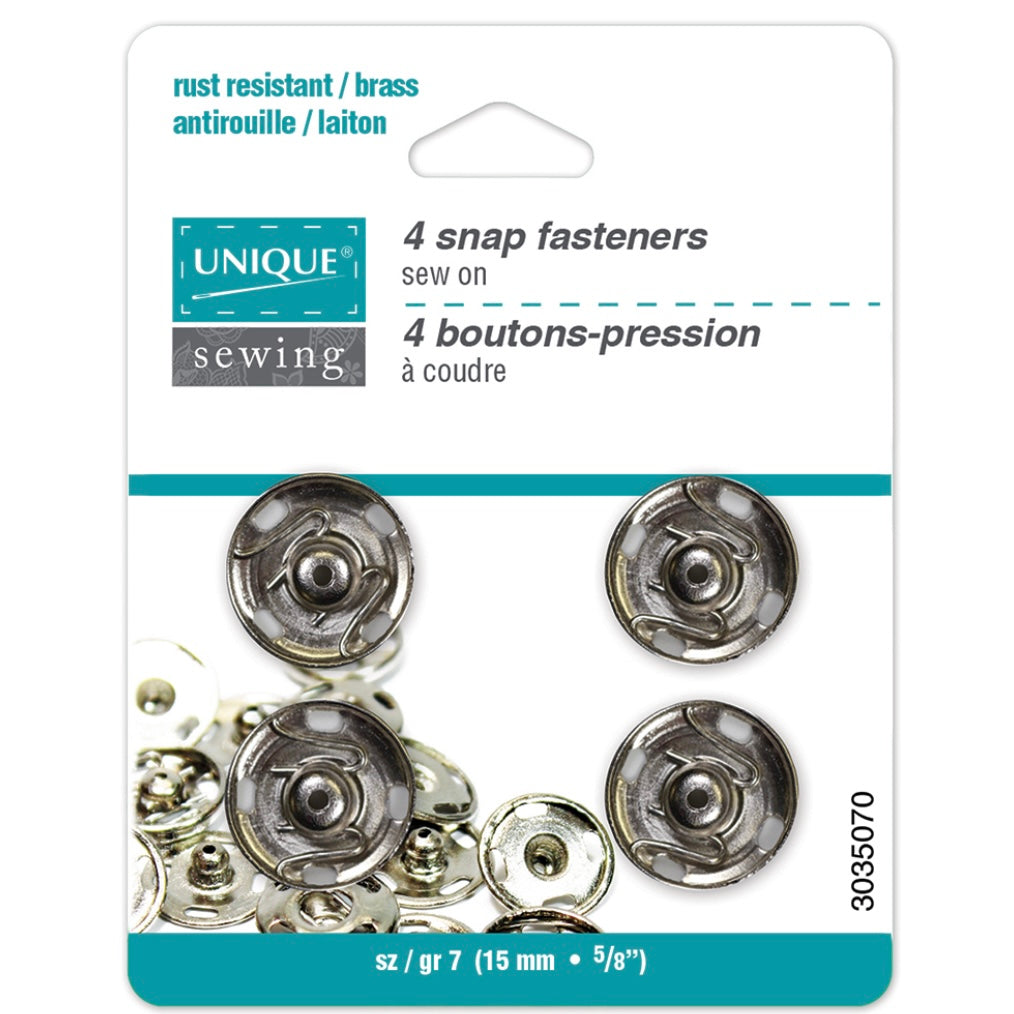 Sew On Snap Fasteners - 18mm (3/4″) - 2 sets - Nickel