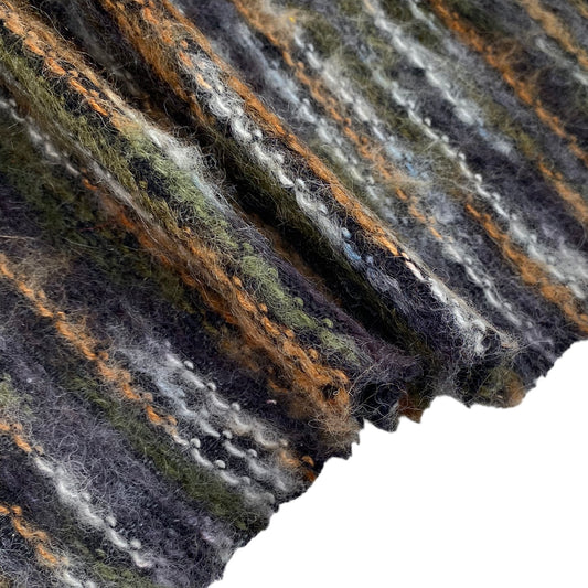 Chenille Mohair Knit - Green/Orange/Blue