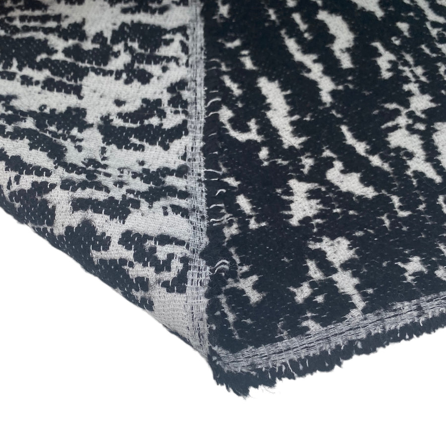 Double Face Wool Coating - Black/White