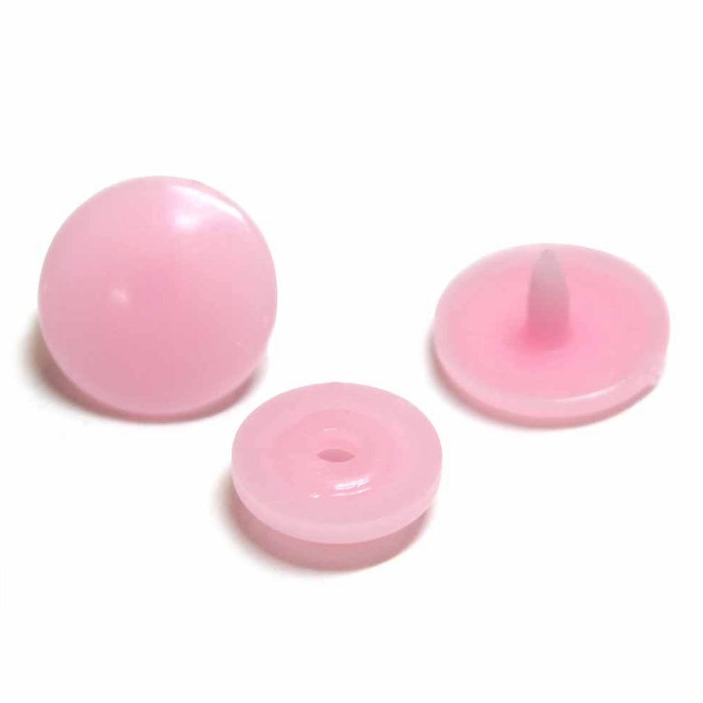 Plastic Snap Fasteners - Size 2 - 11mm (3/8″) - 30 sets - Baby Pink