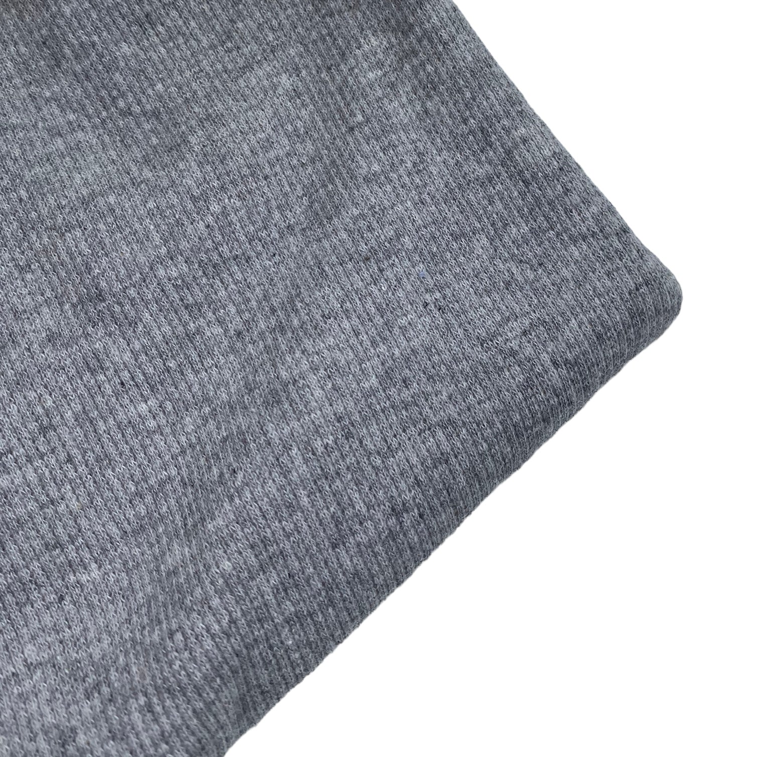 Cotton Tubular Rib Knit - Heather Grey