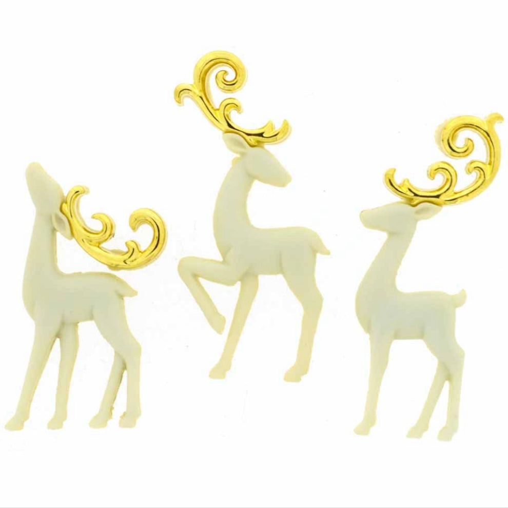 Novelty Buttons - Majestic Reindeer - 3 pcs