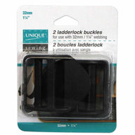 Plastic Ladderlock Buckle - 32mm (1 1/4″) - Black - 2 pcs